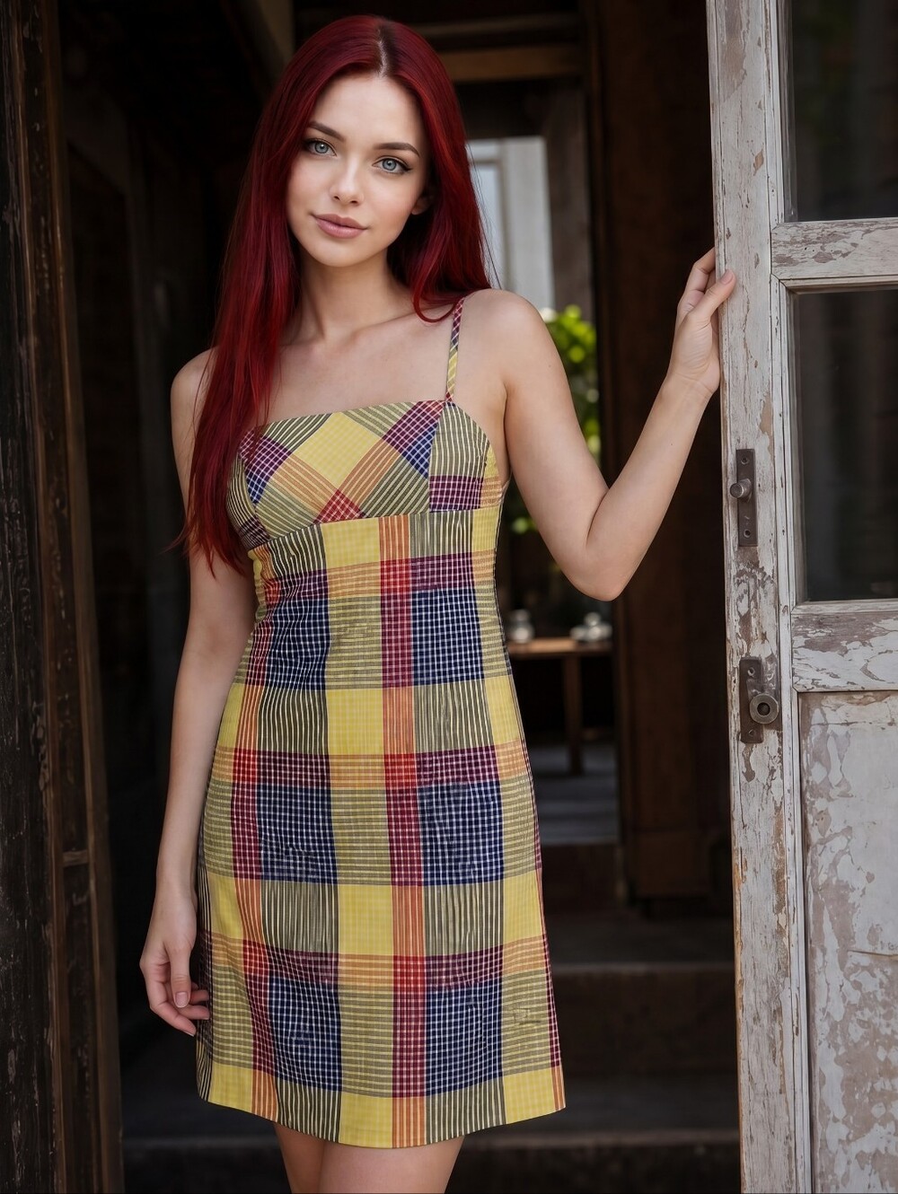 Helen Wang NYC Plaid Midi Dress Size 4 Cottagecore Academia Picnic Girl Sundress
